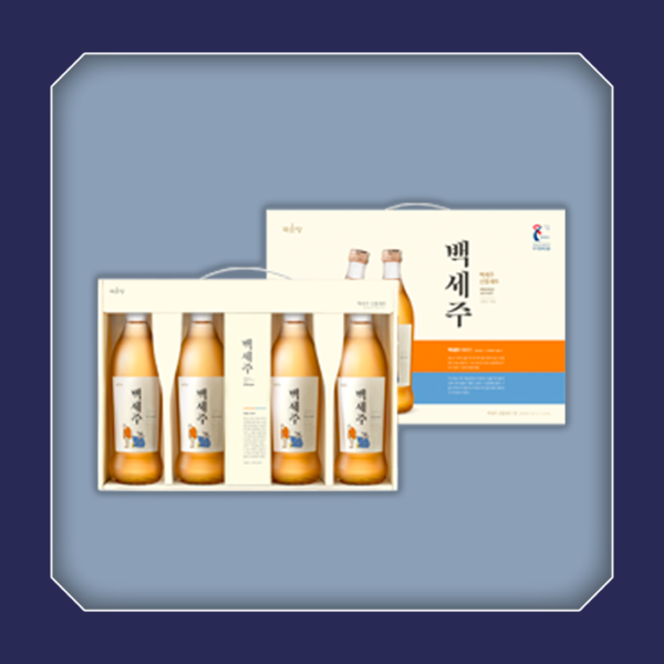 韓國食品-[백세주] 선물세트 375ml*4 (선물세트 1월12일부터 배송합니다.)