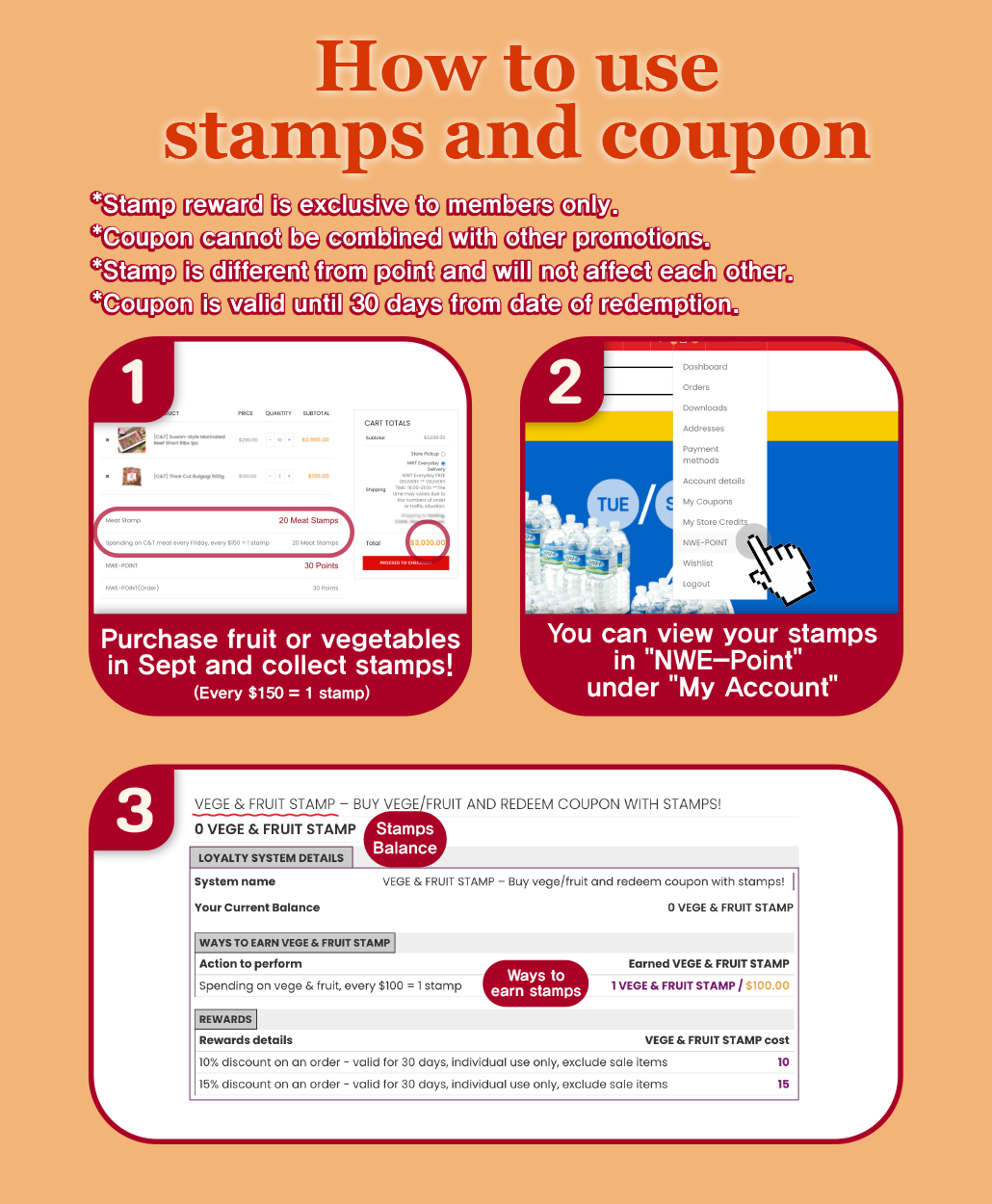 韓國食品-Abundant Autumn – Collect stamps upon spending on Fruits or Vegetables and and redeem your coupon!
