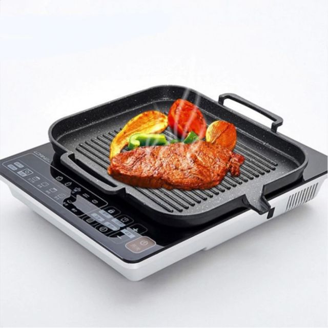 Maxson Korean BBQ Grill Ribs Pork Belly Grill Pan Square 32cm Korea, Aluminum