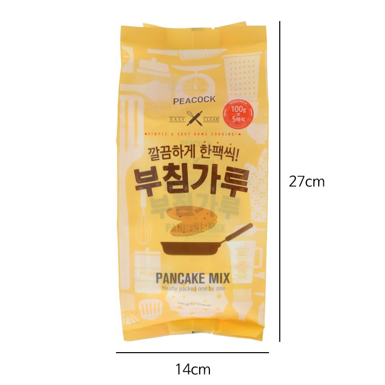 韓國食品-[Peacock] Pancake Mix 100g*5pack (Individual Packaging)
