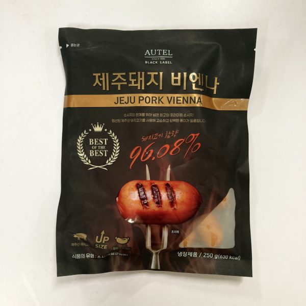 韓國食品-[오뗄블랙라벨] 제주돼지로만든비엔나소시지 250g