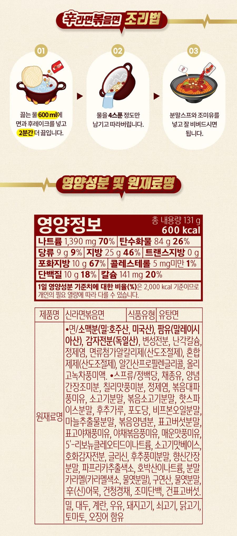 韓國食品-(Expiry Date: 19/6/2024)[農心] 辛辣麵拌麵 131g*4包