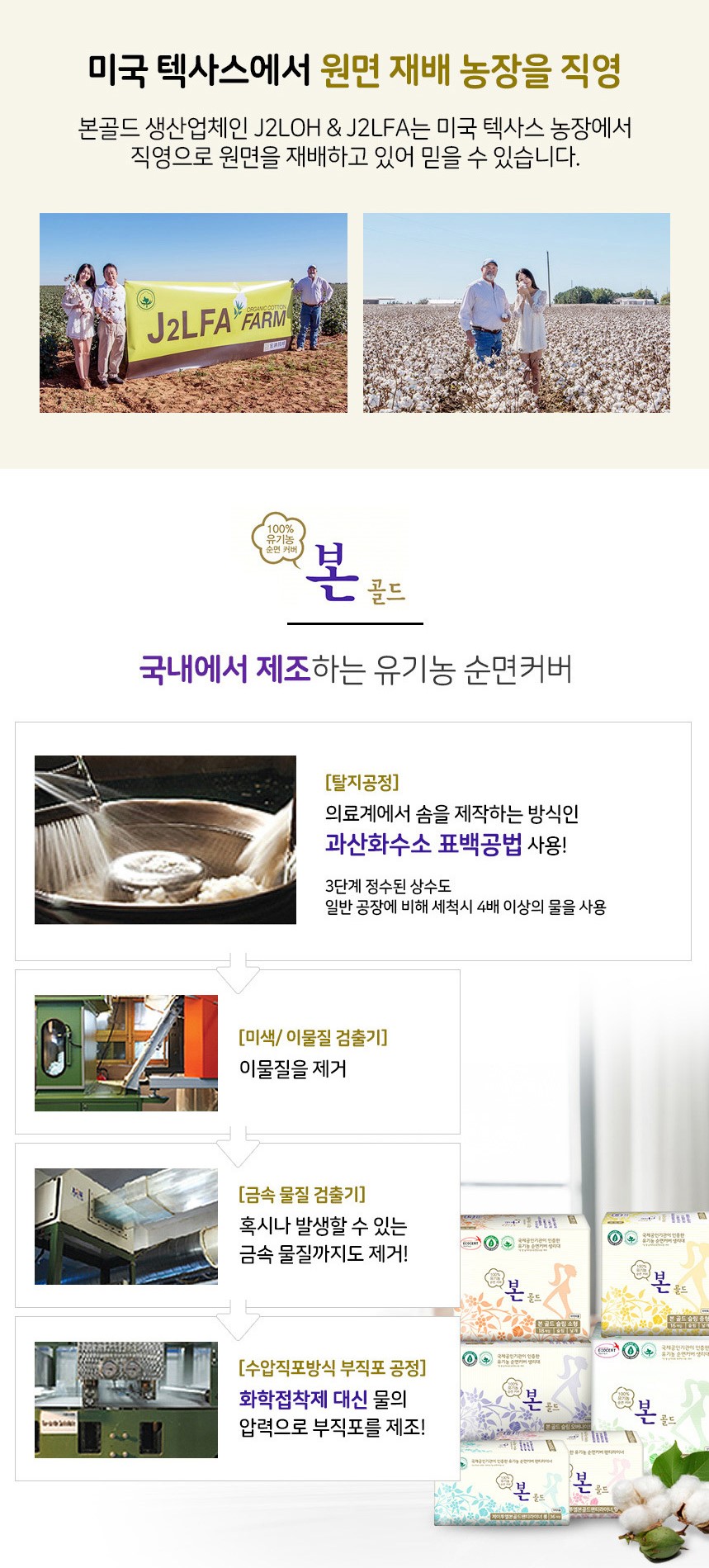 韓國食品-[Organic Bon] Gold Organic Cotton Sanitary Napkin [Large 280mm] (14pcs)