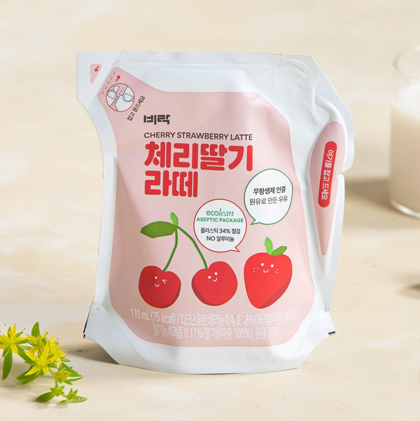 韓國食品-[Birak] Cherry Strawberry Latte 110mL
