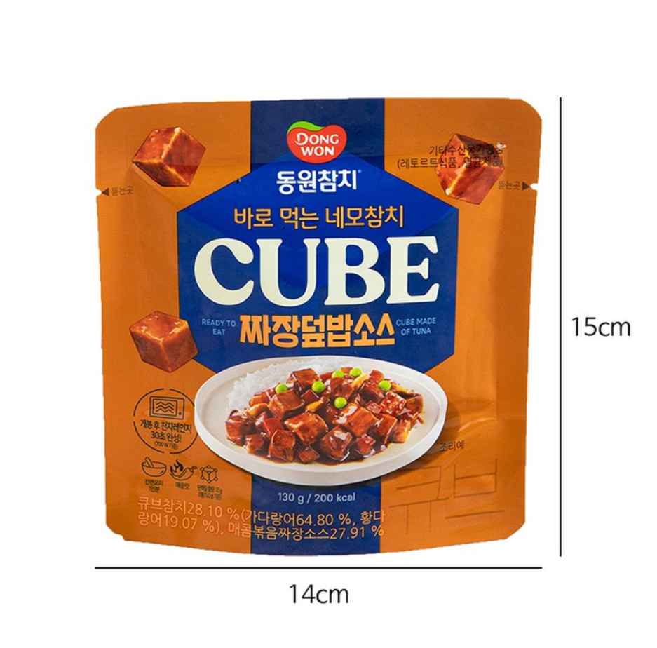 韓國食品-[Dongwon] Tuna Cube (Jjajang Sauce) 130g