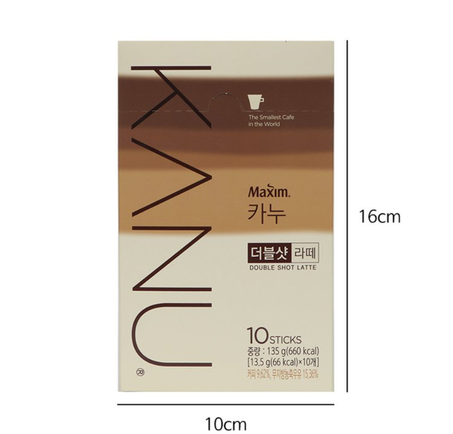 韓國食品-[Maxim] Kanu Double Shot Latte 13.5g*10