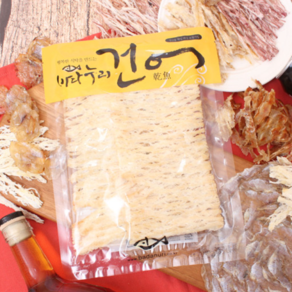 韓國食品-[海上世家] 牛油花生魷魚絲 80g