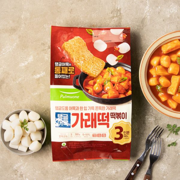 韓國食品-[풀무원] 탱글어묵 가래떡 떡볶이3인 580g