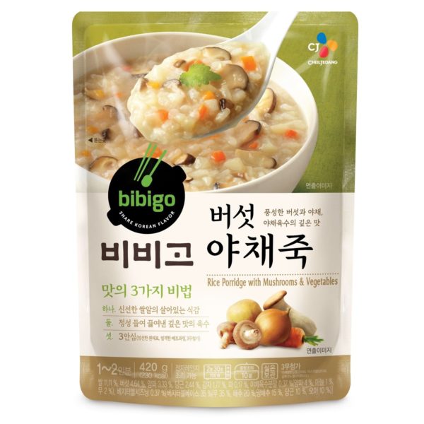 韓國食品-(Expiry Date: 15/5/2024)[CJ] Bibigo 蘑菇蔬菜粥 420g
