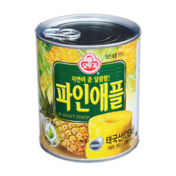 韓國食品-(유통기한 2024/6/18까지)[오뚜기] 자연이 준 달콤한 파인애플 850g