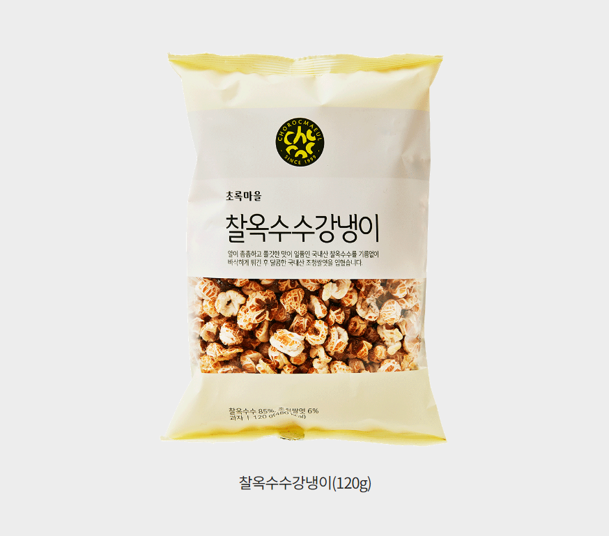 韓國食品-[초록마을] 찰옥수수강냉이120g