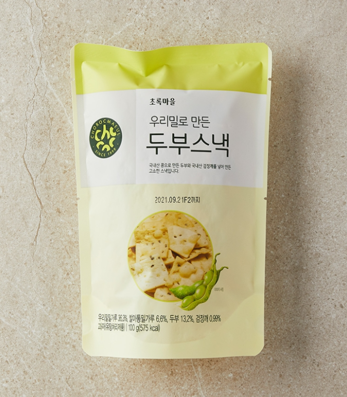 韓國食品-[초록마을] 우리밀로 만든 두부스낵 100g