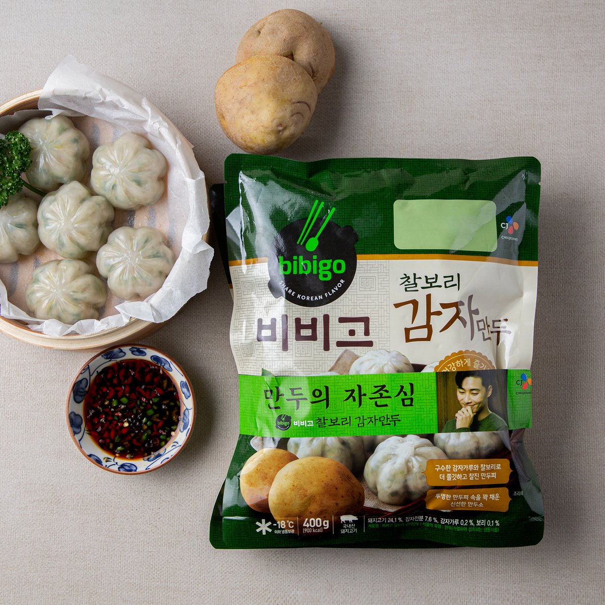 韓國食品-[CJ] Bibigo 大麥薯仔餃 400g*2