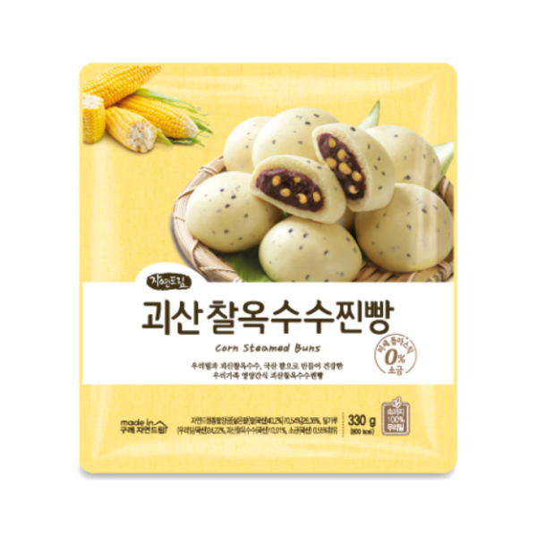 韓國食品-[자연드림] 괴산 찰옥수수찐빵 330g