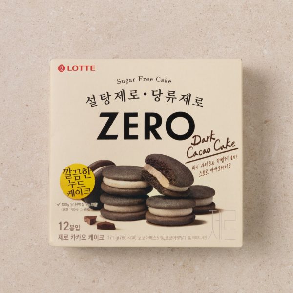 韓國食品-[Lotte] 無糖可可蛋糕 171g