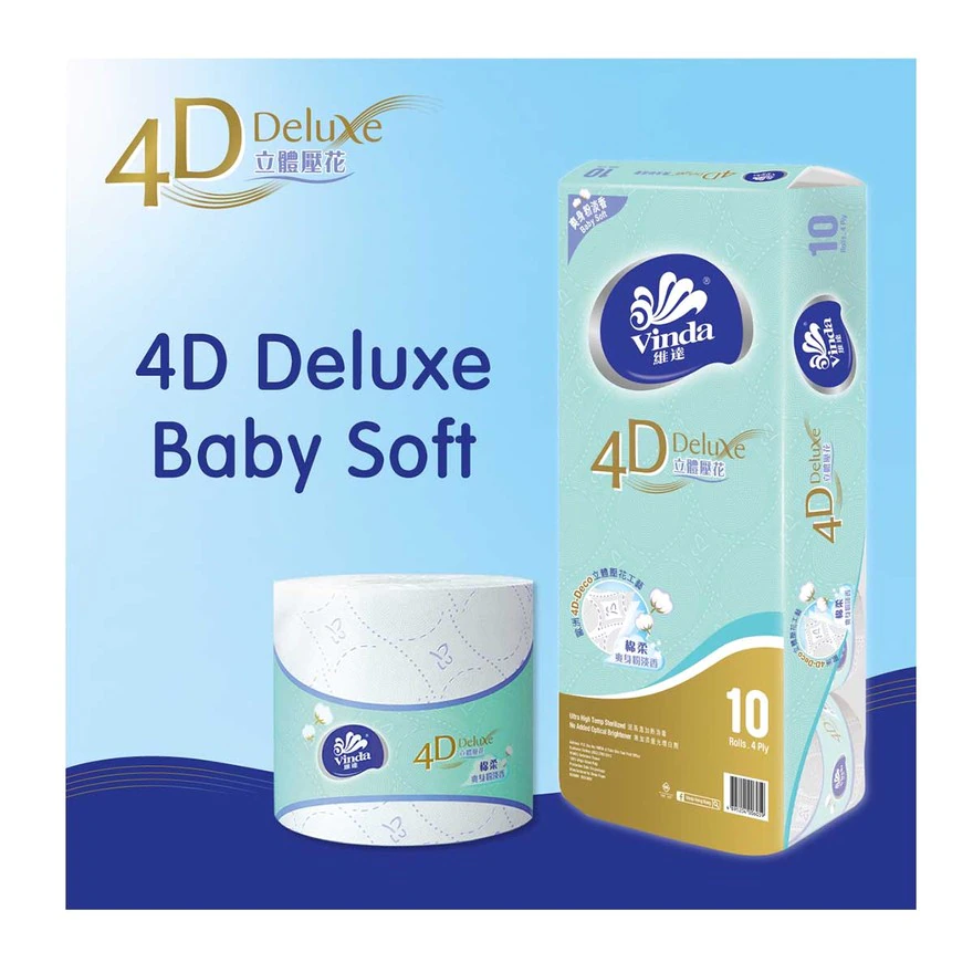 韓國食品-[Vinda] 4D Deluxe Baby Soft BathroomTissue (10rolls)