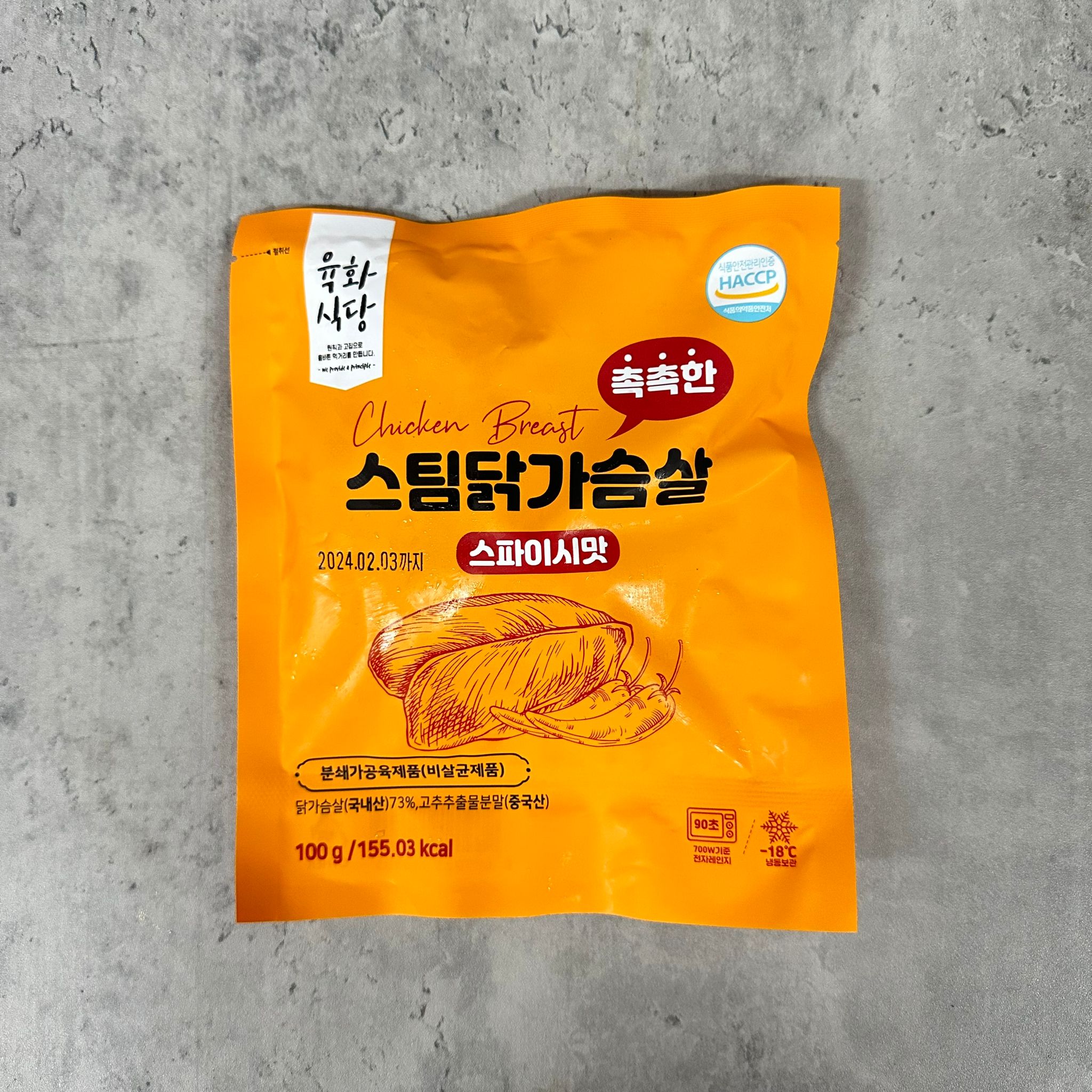 韓國食品-[육화식당] 스팀닭가슴살 (스파이시맛) 100g
