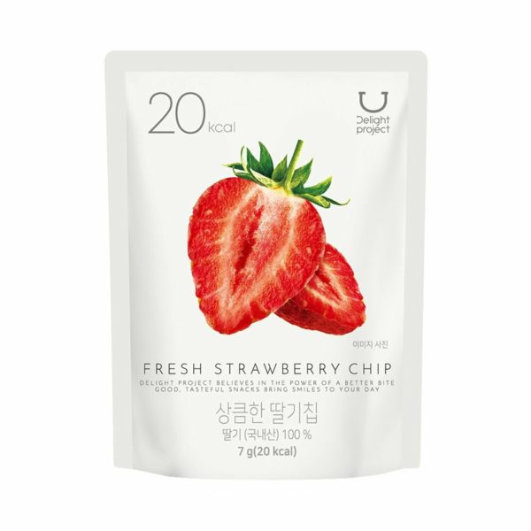 韓國食品-[딜라이트] 프로젝트 상큼한 딸기칩 7g