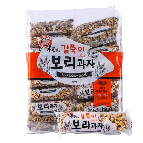 韓國食品-[엉클팝] 길쭉이 보리과자 400g