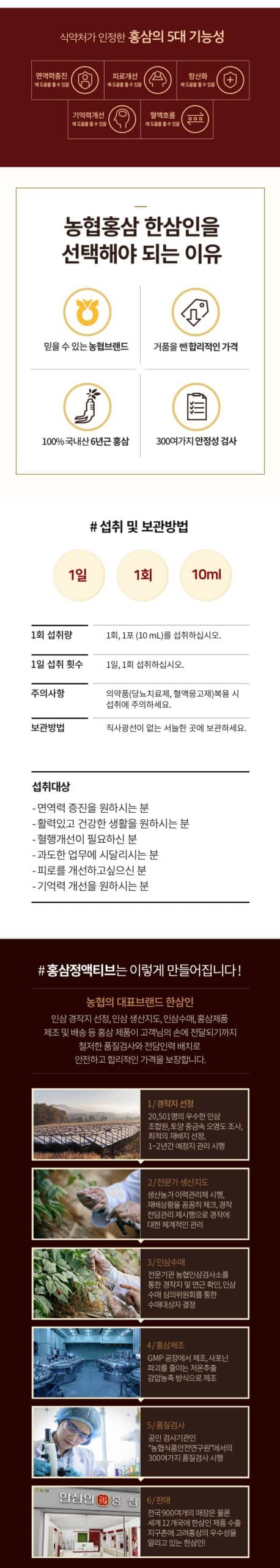 韓國食品-[Hansamin] Red Ginseng Jung Stick [Active] (10ml*32)