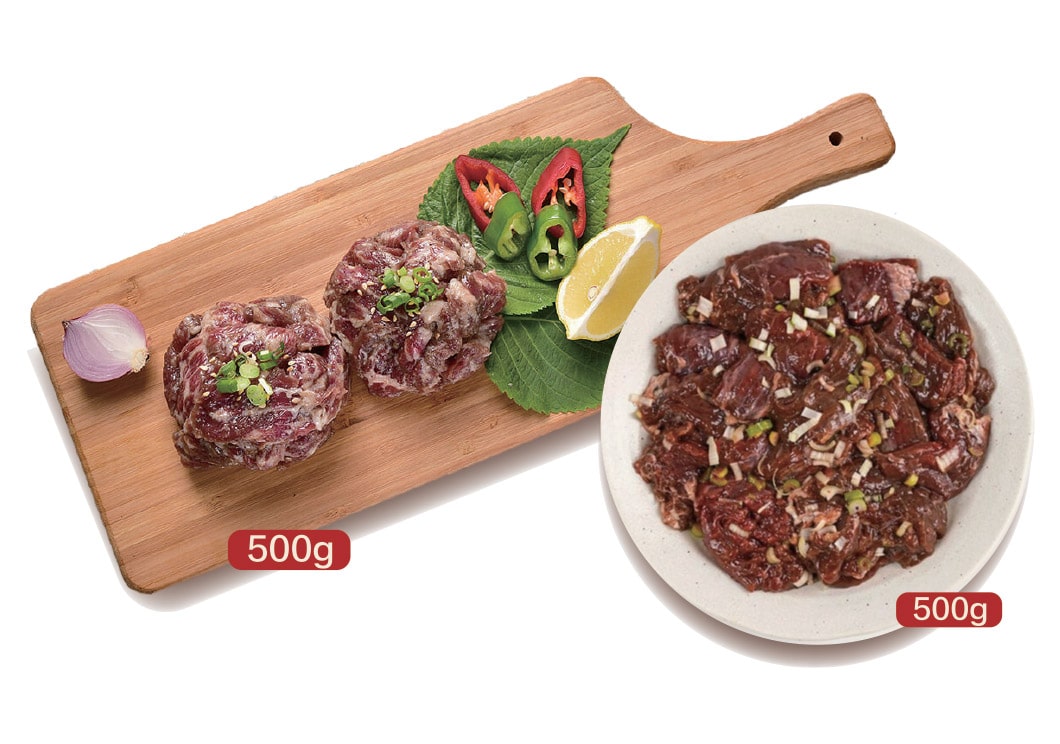 韓國食品-[Set Discount!] [C&T] Hand-tossed Beef Meatloaf 500g + Thick Cut Bulgogi 500g