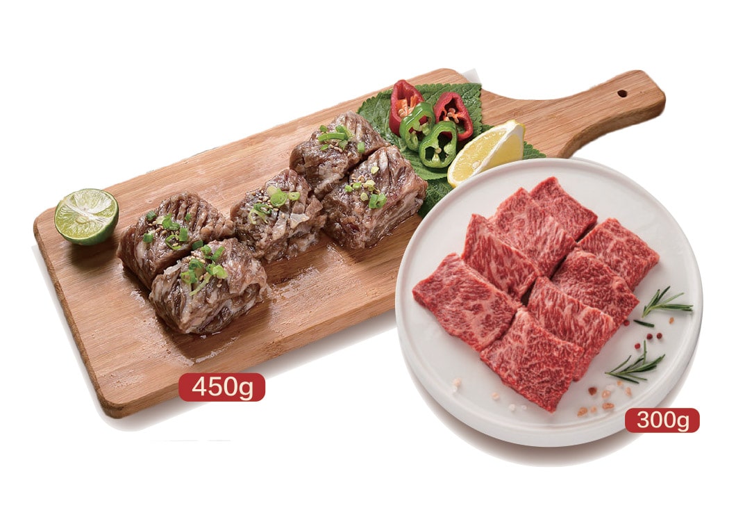 韓國食品-[Set Discount!] [C&T] Po Cheon-style Marinated Beef Short Ribs 450g + Chuck Flap Tail 300g