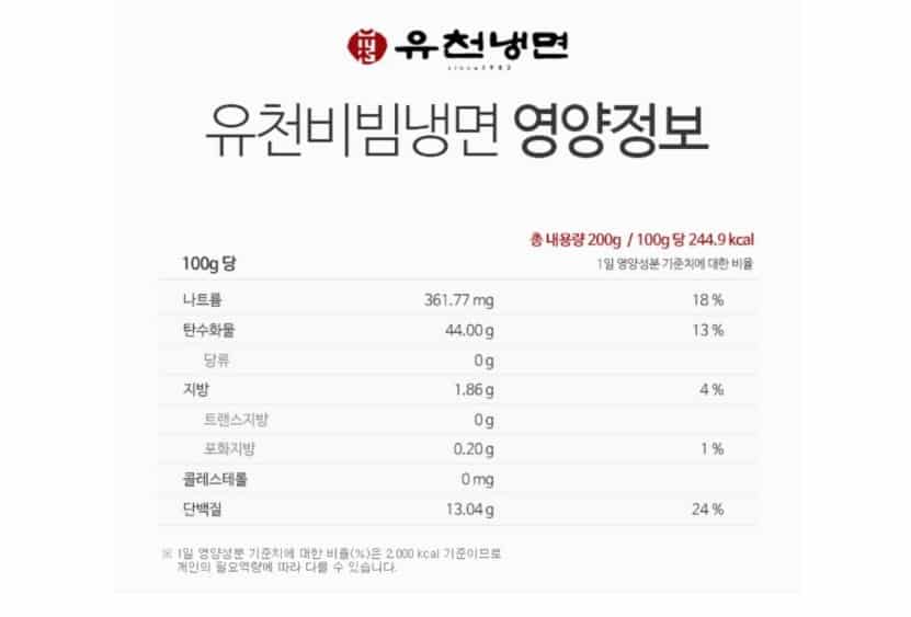 韓國食品-[유천냉면] 비빔냉면 2인세트 1365g