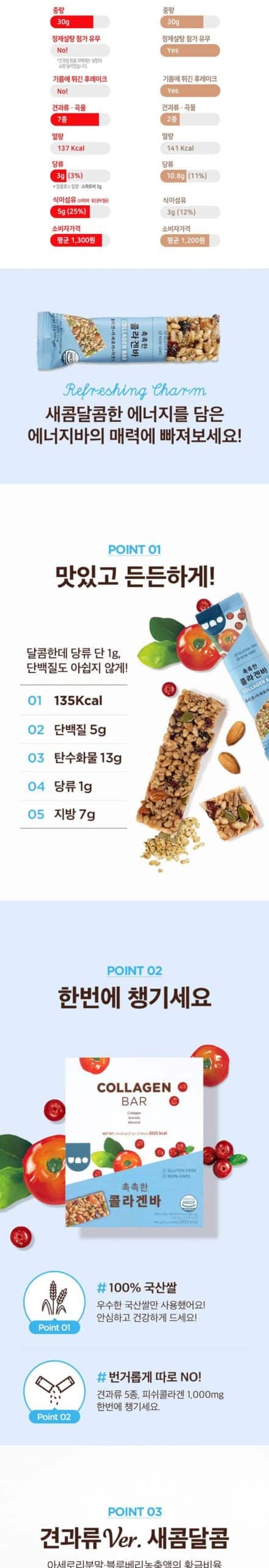韓國食品-[콜라겐 우노바] 간편한 에너지바 27g