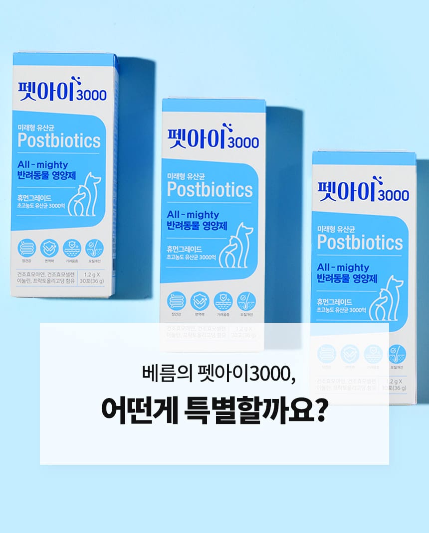 韓國食品-[Pet I 3000] 寵物用 益生菌 免疫消化系統營養劑 1.2g*30包