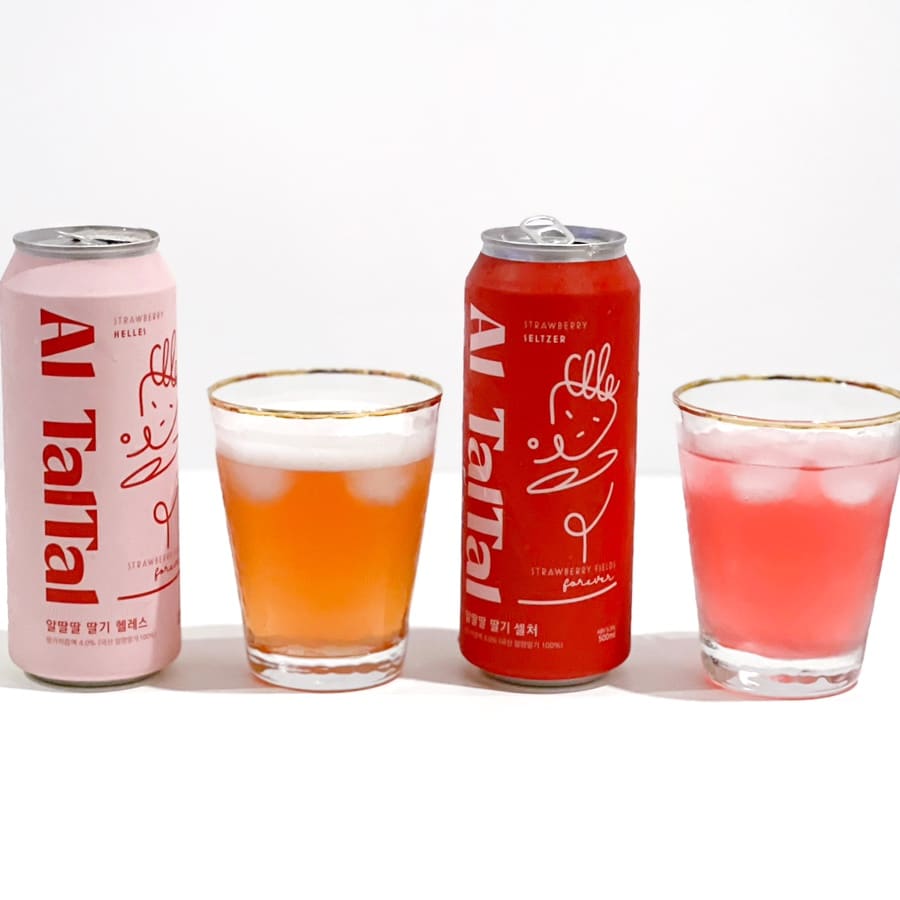 韓國食品-[CU] Al Taltal Strawberry Seltzer Beer 500ml (Dessert Liqueurs 5.5% Alcohol)