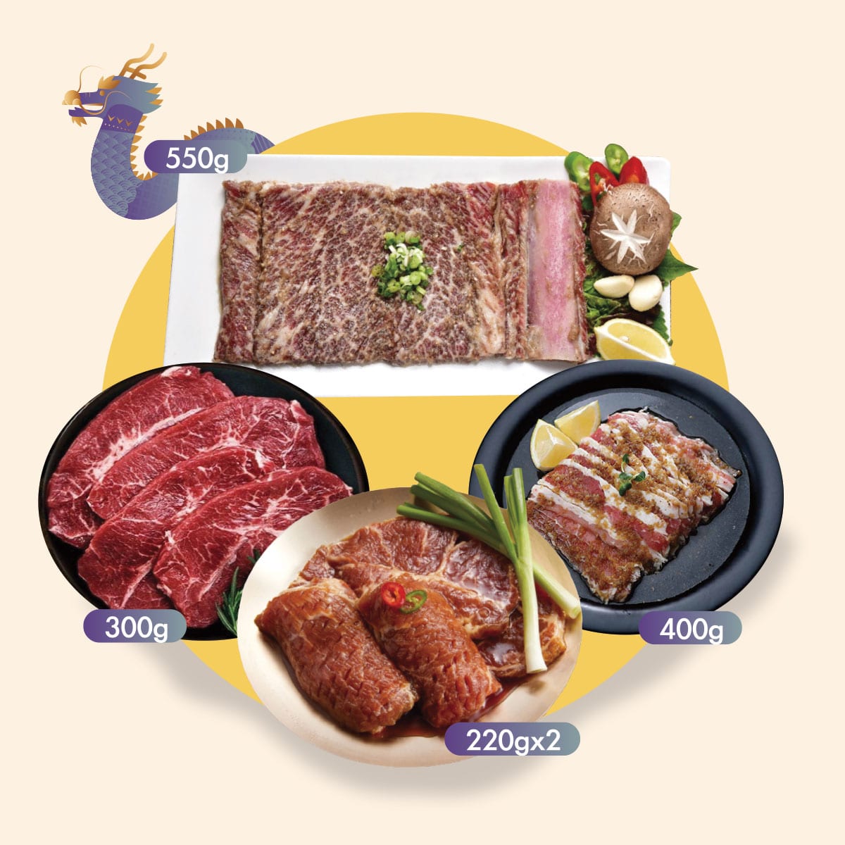 韓國食品-2024 New Year Premium Korean BBQ Meat Gift Set – Beef
