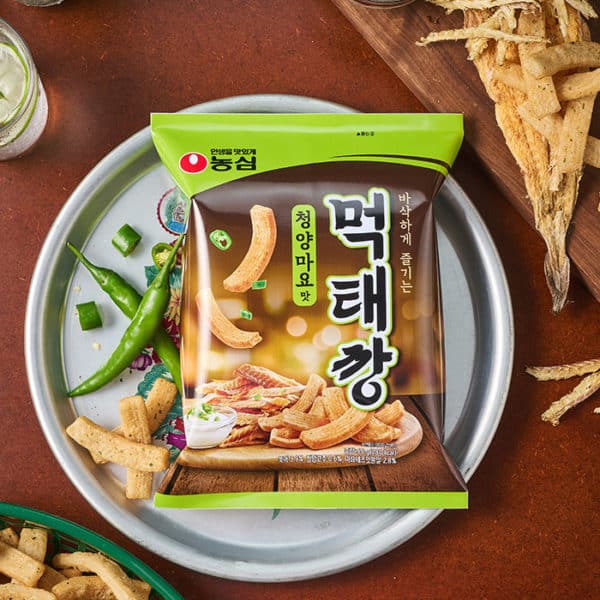 韓國食品-[農心] 明太魚乾脆片(青陽辣椒蛋黃醬) 60g