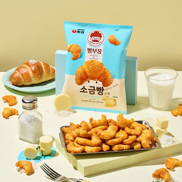 韓國食品-[농심] 빵부장 소금빵스낵 55g