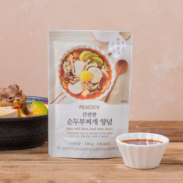 韓國食品-[Peacock] 嫩豆腐湯醬汁 140g