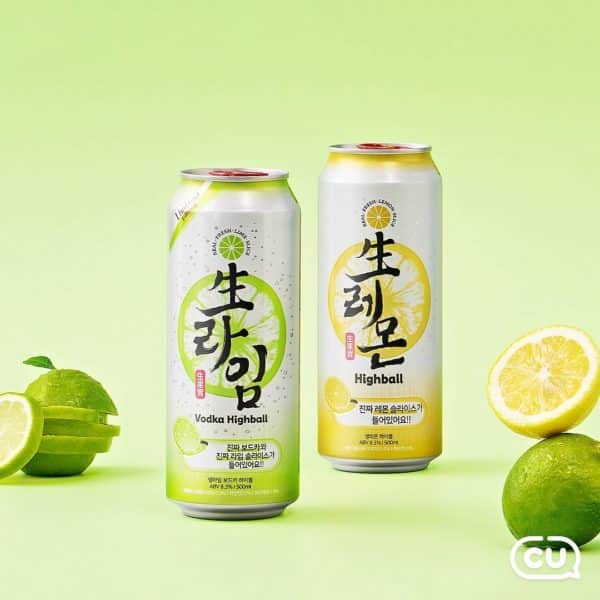 韓國食品-[CU 부루구루] 생라임 보드카 하이볼 (알코올 8.3%) 500ml