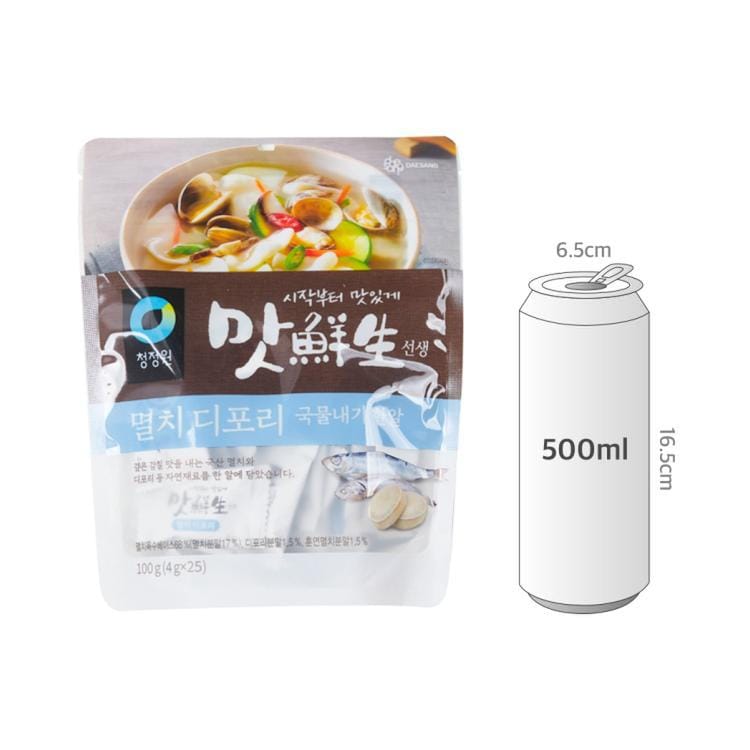 韓國食品-[청정원] 국물내기 한알육수 (멸치디포리) 100g(4g x 25개입)(개별포장)