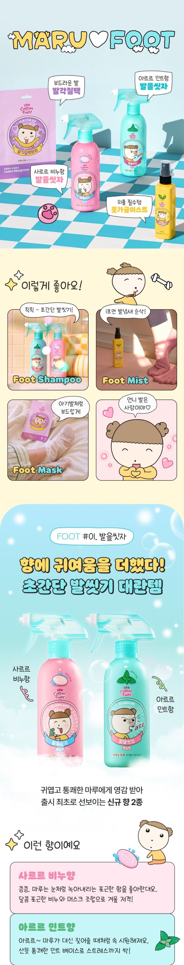 韓國食品-💝New Scent Arrived!!💝[LG Care] Cotton Foot-Wash Your Feet 🦶(Foot Shampoo) 385ml (Soap /Mint)