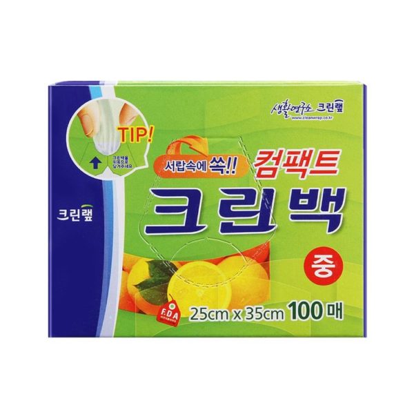 韓國食品-[크린랲] 컴팩트 크린백[중]100pcs