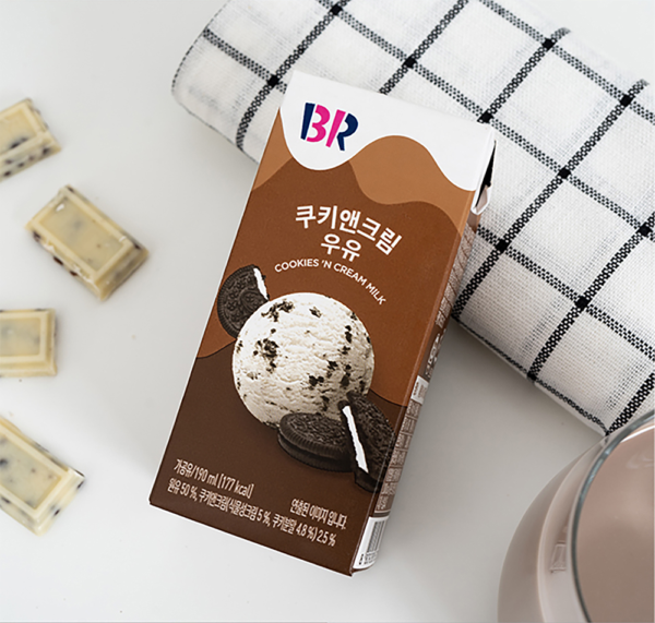 韓國食品-(Expiry Date: 16/11/2024) [Baskin Robbins] Sterilized Milk 190mL – Cookie and Cream