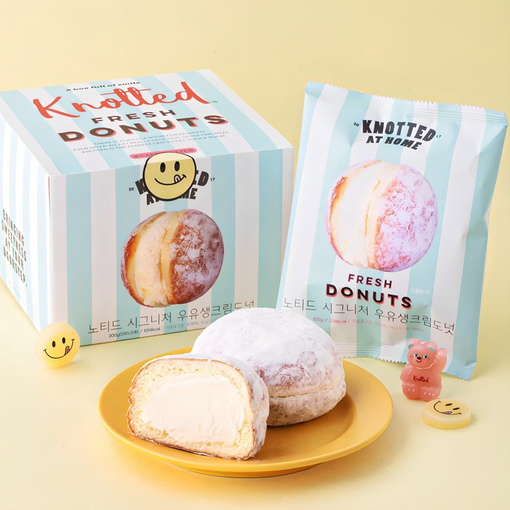 韓國食品-[Knotted] Signature Milk Cream Donut (3 Pieces)