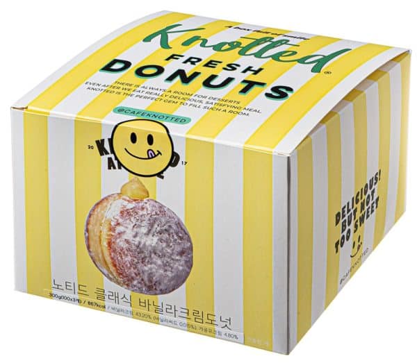 韓國食品-[Knotted] Signature Vanilla Cream Donut (3 Pieces)