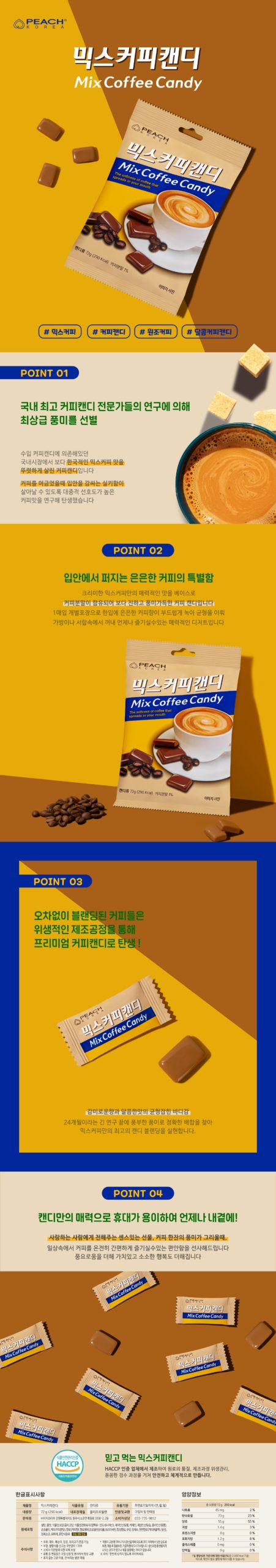 韓國食品-[Peach Korea] Mix Coffee Candy 72g