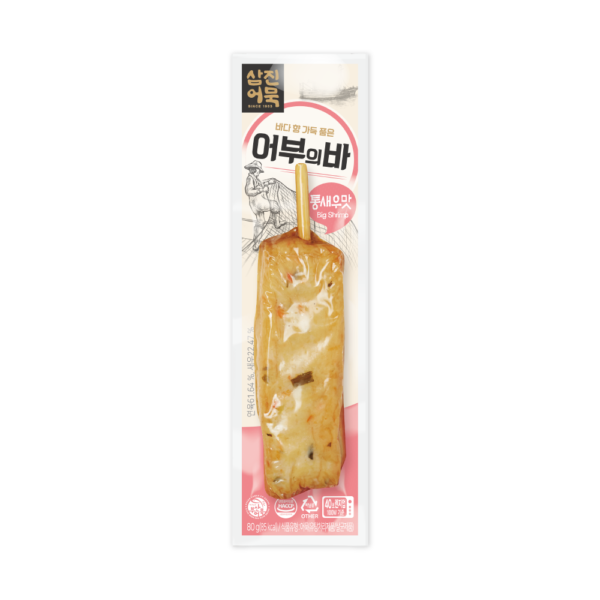 韓國食品-[삼진어묵] 어부의바 – 통새우맛 80g