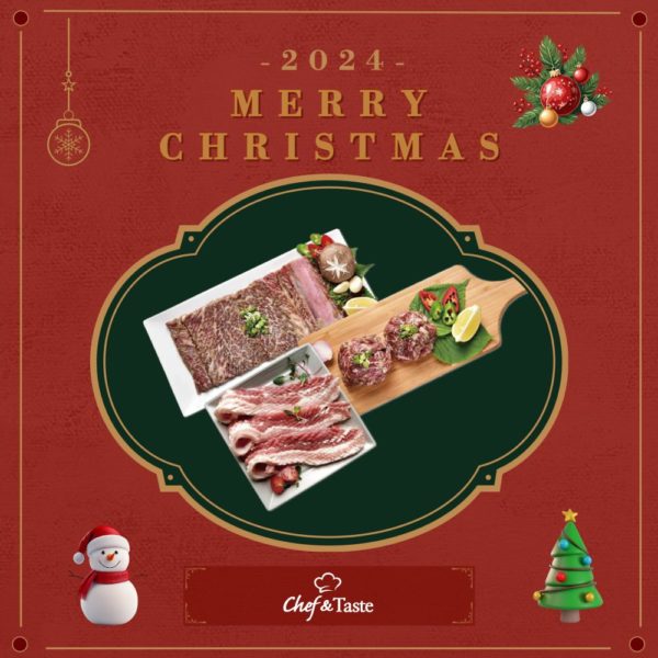 韓國食品-[🎄Christmas Party BBQ Set💝] 水原式醬醃牛排骨 1pc + 醬醃手撕牛肉 500g + 蜂巢式五花肉 400g