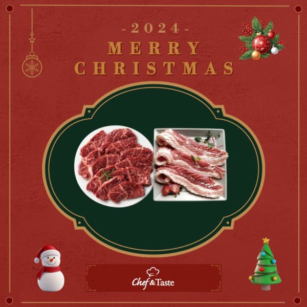 韓國食品-[🎄Christmas Party BBQ Set💝] 牛脾肉 300g + 蜂巢式五花肉 400g