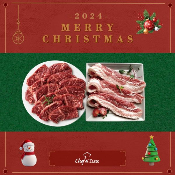 韓國食品-[🎄Christmas Party BBQ Set💝] Thick Skirt 300g + Pork Belly cut in Bee-hive style 400g