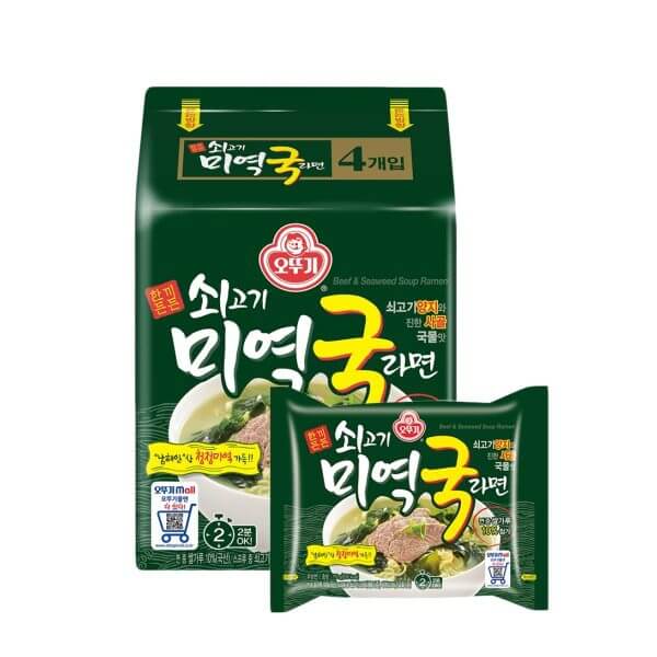 韓國食品-[오뚜기] 쇠고기미역국라면 460g