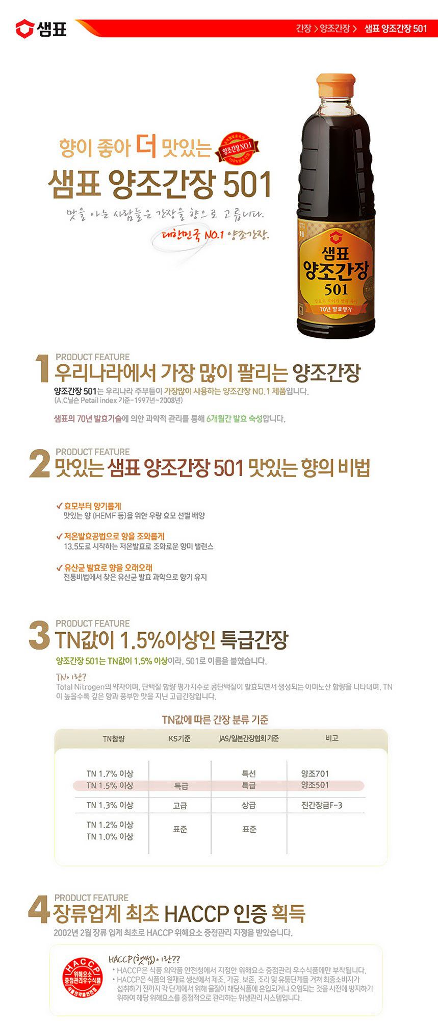 韓國食品-[Sempio] Soy Sauce 501 860ml